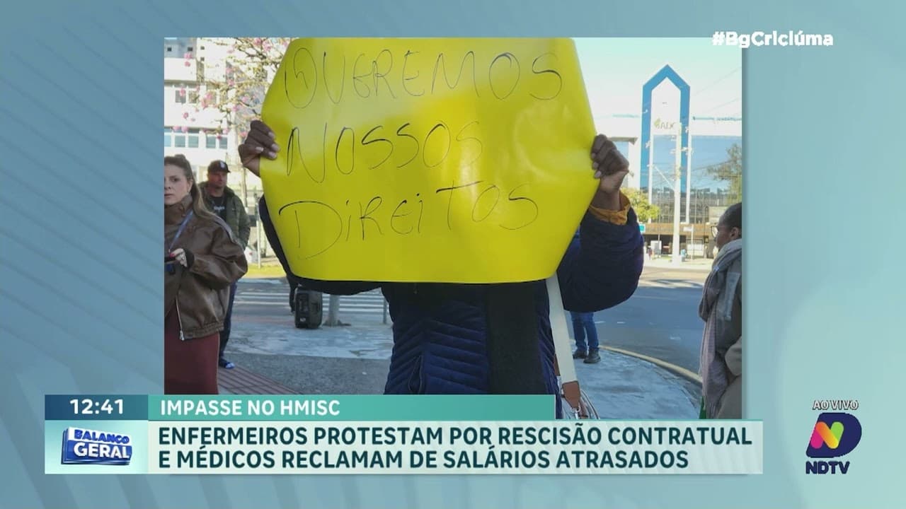 Profissionais de Enfermagem do HMISC Protestam por Salários e Direitos em Criciúma